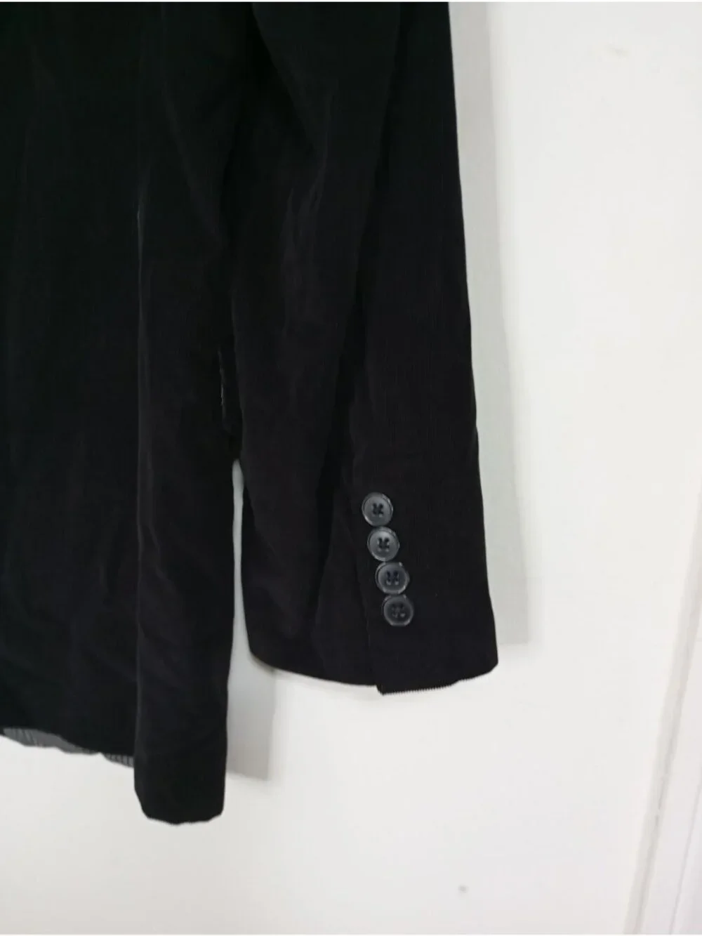 Calvin Klein Black Corduroy Blazer 36R Notch Lapel Fully Lined 100% Cotton Mens